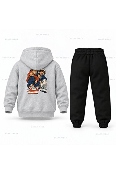 SVART WEAR Six Seven 67 Street Duo Παιδικό Σετ Φόρμας με Κουκούλα και Στάμπα