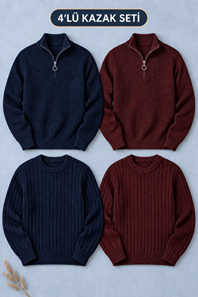 OTAKU 4-Piece Men's Thessaloniki Knitwear Set – 2 Zippered Thessaloniki Sweat...