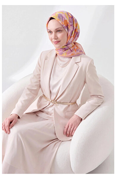 Silk Home وشاح ناعم بنقشة زهور أرجوانية
