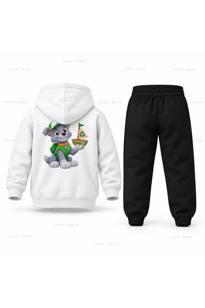 SVART WEAR طقم بدلة رياضية للأطفال مطبوع عليه شكل سفينة روكي من باو باترول