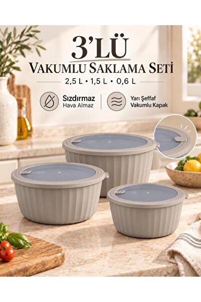 Okyanus Home Colesium Premium Vacuum Sealed 3-Piece Mink Storage Container wi...