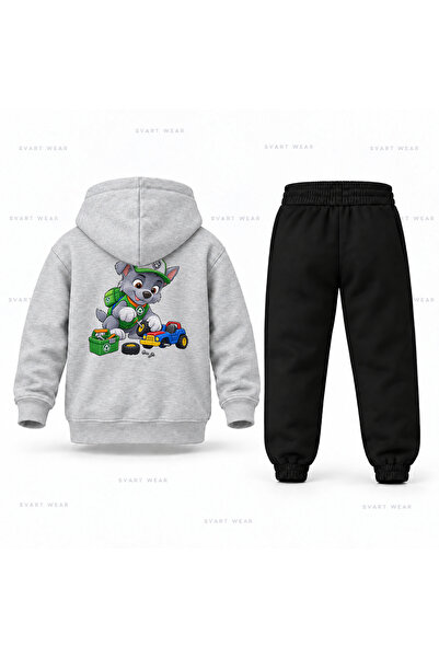 SVART WEAR طقم بدلة رياضية للأطفال مطبوع عليها شعار Paw Patrol Rocky Teker Re...