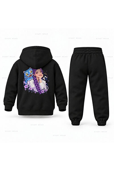 SVART WEAR طقم بدلة رياضية للأطفال مطبوع عليها KPop Demon Hunters Rumi Sakin ...