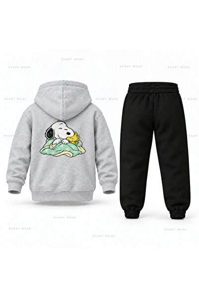 SVART WEAR Σετ παιδικής φόρμας με κουκούλα με στάμπα Snoopy