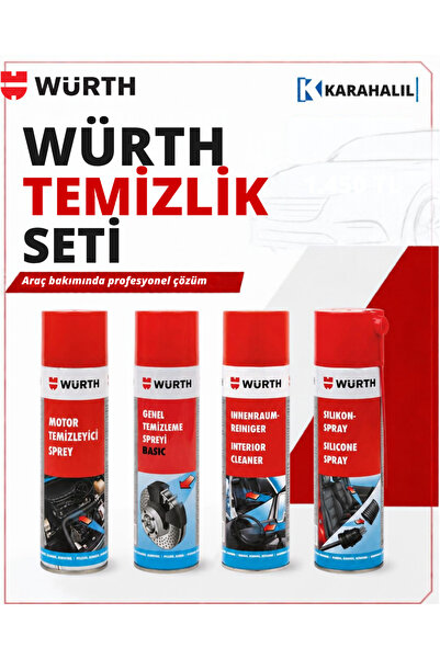 Würth OTO BAKIM SETİ (MOTOR TEMİZLEME , FREN BALATA TEMİZLEME , ARAÇ İÇİ TEMİ...