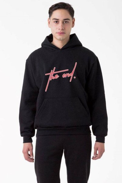 Generic Brand Sweatshirt Printed Oversized Black