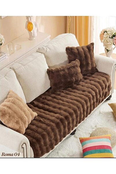 BALADI HOME Kalın Peluş Baklava Desen 3.3.1.1 Koltuk Örtüsü Sadece Oturma Ala...