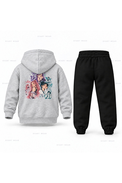 SVART WEAR طقم بدلة رياضية للأطفال مطبوع عليه KPop Demon Hunters Huntrix Draw...