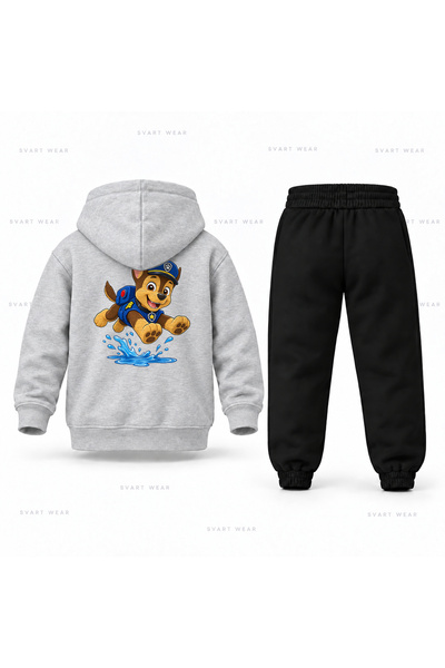 SVART WEAR طقم بدلة رياضية للأطفال مطبوع عليه شعار Paw Patrol Chase Camur Zip...