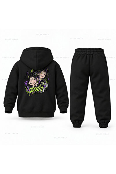 SVART WEAR طقم بدلة رياضية للأطفال من KPop Demon Hunters Zoey Portre مطبوعة ع...
