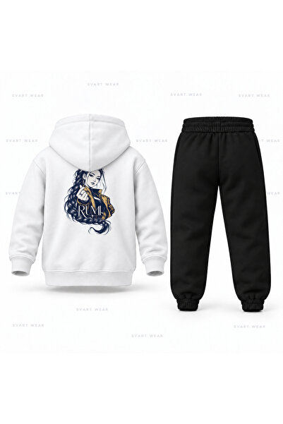 SVART WEAR طقم بدلة رياضية للأطفال مطبوع عليه KPop Demon Hunters Rumi Kalem Line