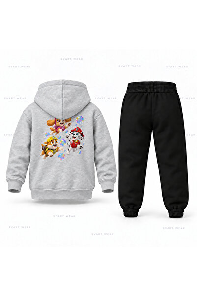 SVART WEAR Σετ παιδικής φόρμας με κουκούλα Paw Patrol με στάμπα με φούσκες