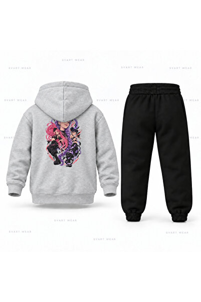 SVART WEAR طقم بدلة رياضية للأطفال مطبوع عليه KPop Demon Hunters Huntrix Kale...