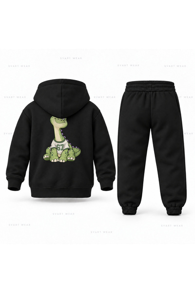 SVART WEAR طقم بدلة رياضية للأطفال من Six Seven 67 Dino Ufak Sapka مطبوع عليه...