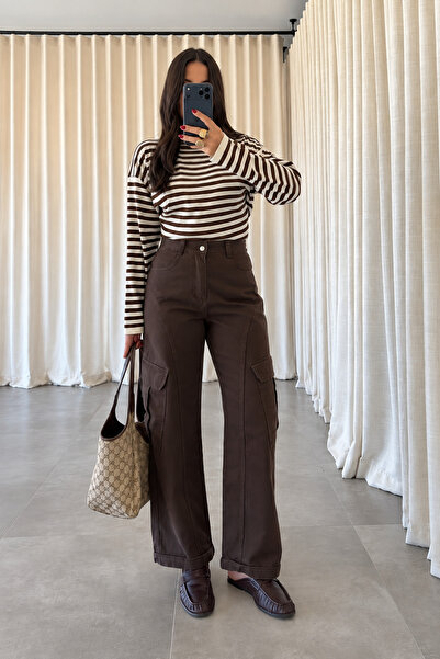 My Blog Brown Double Pocket Cargo Pants - 1145