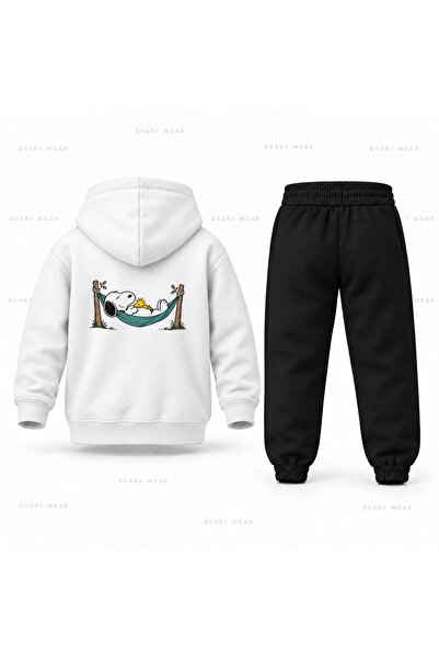 SVART WEAR Σετ παιδικής φόρμας με κουκούλα με στάμπα Snoopy Sleeping Hamagi