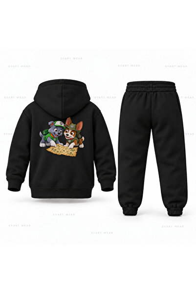 SVART WEAR طقم بدلة رياضية للأطفال مطبوع عليها خريطة روكي تراكر من باو باترول