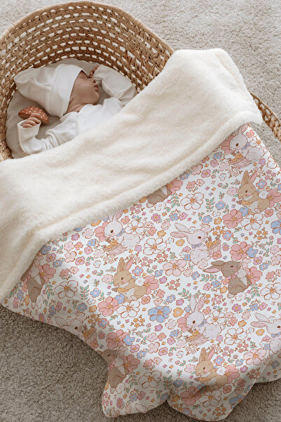 Tuğba Kuğu Plush Double Face Blanket - Bunny Dream
