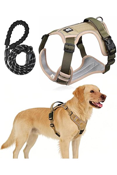 Yelajoy Tactical Dog Harness with 1.5M Reflective Leash, No Pull Adjustable R...