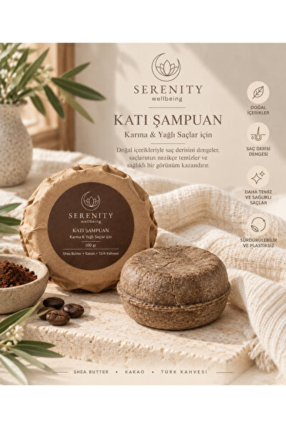 Yağlı ve Karma Saçlar İçin Doğal Katı Şampuan 100 g – Aromaterapi Yağları ile Saç Derisi Bakımı