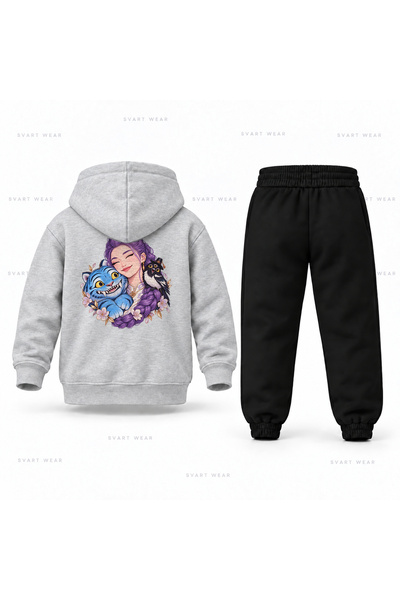 SVART WEAR طقم بدلة رياضية للأطفال مطبوع عليه KPop Demon Hunters Rumi Buyuk G...