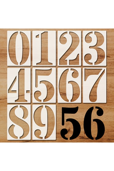 Choice 10PCS Reusable Number Stencils 0-9 Set 4.3*6.3 Inch Large Number Stenc...