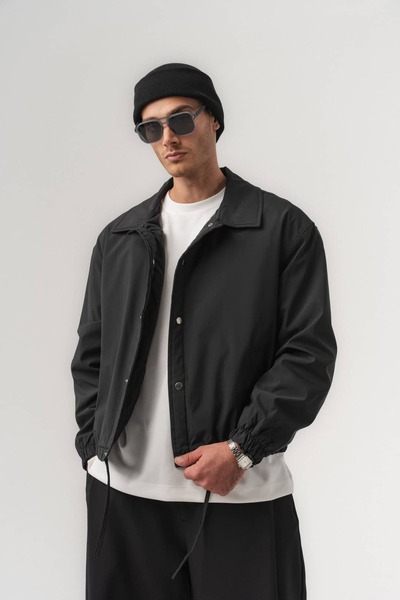 go gang own Lockfit Men's Coat with Zipper Collar and Adjustable Waist Elastic
