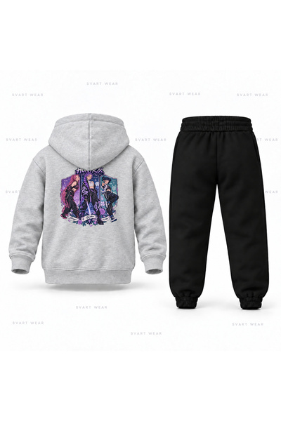 SVART WEAR طقم بدلة رياضية للأطفال مطبوع عليه KPop Demon Hunters Huntrix Serit