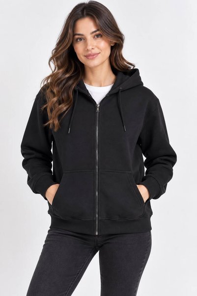 minella moda Zippered Hooded Sweatshirt Unisex