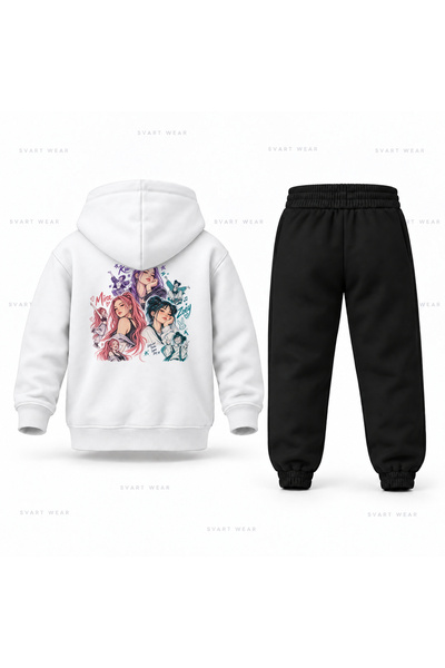 SVART WEAR طقم بدلة رياضية للأطفال مطبوع عليه KPop Demon Hunters Huntrix Draw...