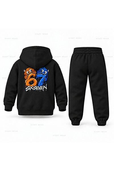 SVART WEAR Six Seven 67 Street Graffiti Παιδικό Σετ Φόρμας με Κουκούλα