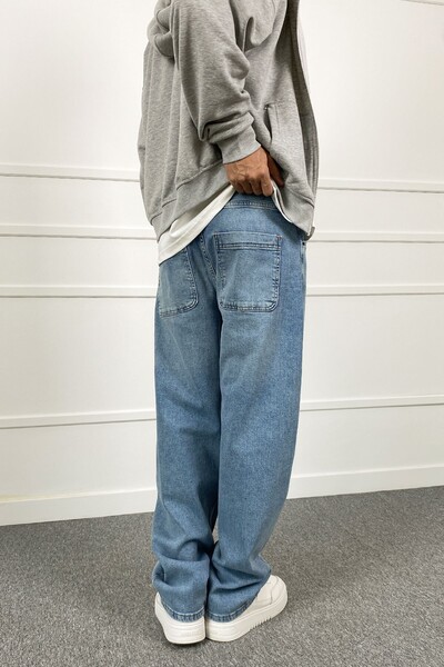 Alışveriş Sokağı Düğme Tasarım Yıkamalı Baggy Denim Jean | STK2106-Jean