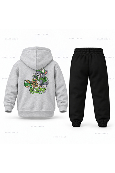 SVART WEAR طقم بدلة رياضية للأطفال مطبوع عليها شعار Paw Patrol Rocky Recycling