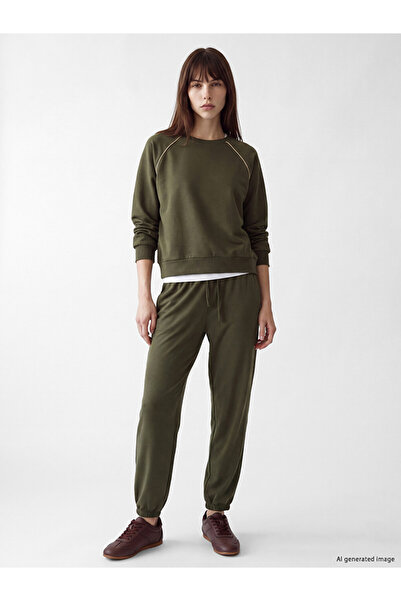 LC Waikiki Vizyon New Season Khaki Women's Jogger Sweatpants with Elastic Waist