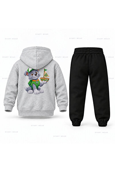 SVART WEAR طقم بدلة رياضية للأطفال مطبوع عليه شكل سفينة روكي من باو باترول