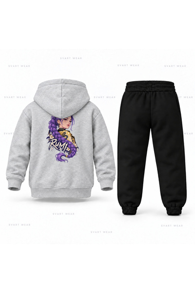 SVART WEAR طقم بدلة رياضية للأطفال مطبوع عليها صورة KPop Demon Hunters Rumi