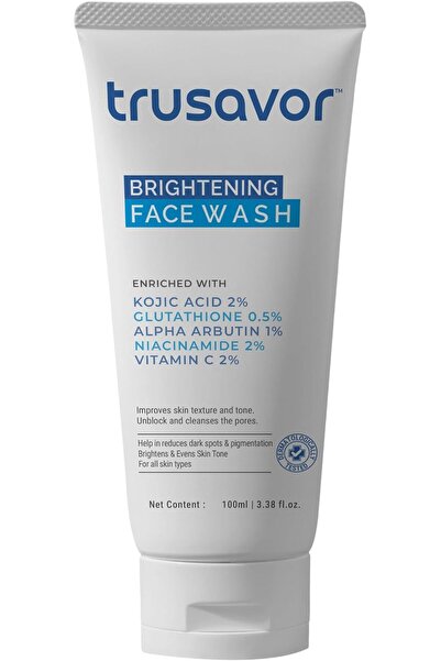 Trusavor 2% Kojic Acid Brightening Face Wash | Glutathione, Niacinamide, Alph...