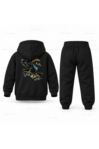 SVART WEAR طقم بدلة رياضية للأطفال مطبوع عليه Six Seven 67 Karga Skateboard