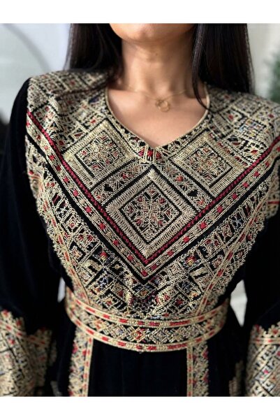 Lyaly aljlabyh Saudi Arabian Luxurious Jalabiya Authentic Palestinian Embroid...