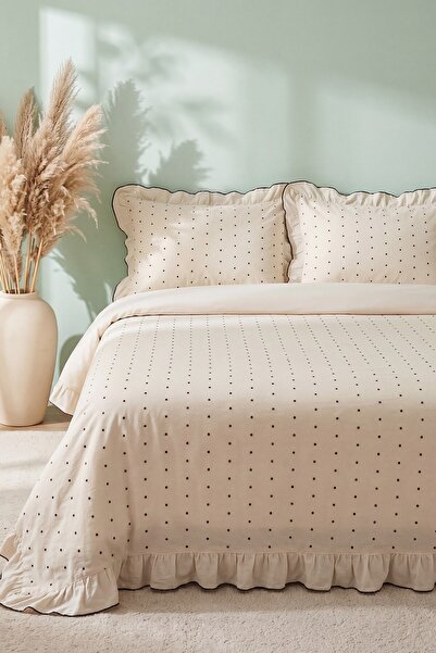 Rivaİstanbul Point Exclusive Naturel %100 Pamuklu Çift Kişilik Nevresim Takım...