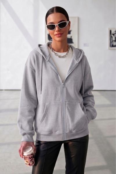 CAST COLLECTİON سترة نسائية بغطاء للرأس بسحاب
