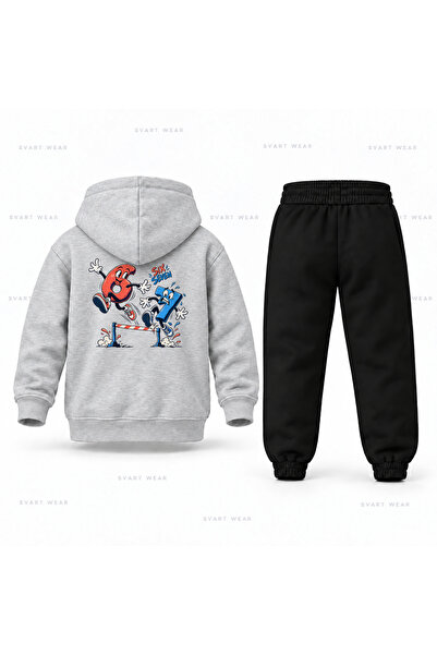 SVART WEAR Set de trening pentru copii cu glugă, imprimat cu numerele 6 și 7,...