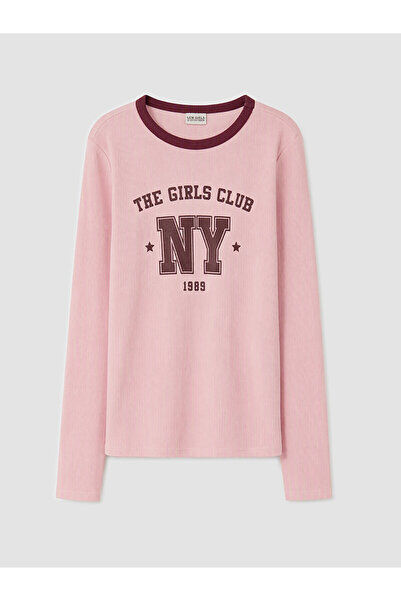 LC Waikiki Two Mt Shop Quality Lcw Kids Pink Printed Girls' T-Shirt