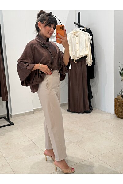 EMİNE PELTEK Klasik Kumaş Pantalon - Krem
