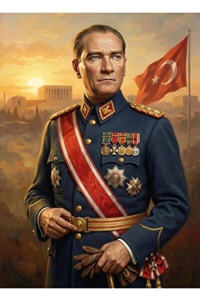 iğne izi ATATÜRK Portresi 5d Elmas Boncuk Taş Işleme Mozaik Goblen Kit 40x50c...