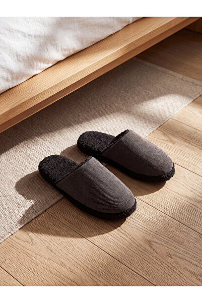 LC Waikiki Lcw Home Anthracite Men's House Slippers with Nevavm Difference