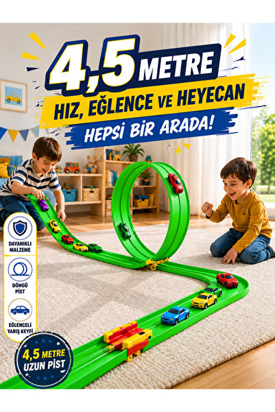 Genel Markalar Go Track Yeşil Renk Esnek Yarış Pisti 4.5 Mt