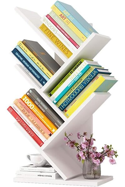 GENERAL 5-Shelf Tree Design Standing Bookshelf, for Small Spaces for Books an...