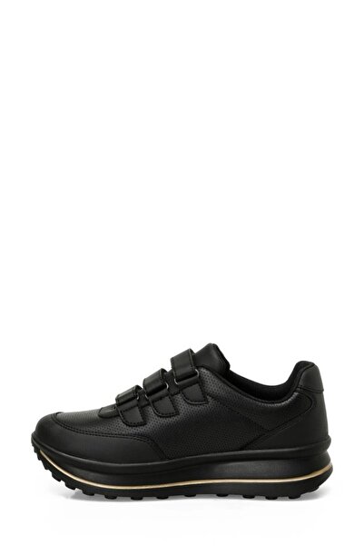 Kinetix Günlük Rahat Kalıp Cırtlı Kadın Siyah Sneaker Paulet