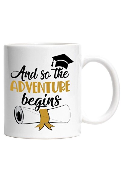 INOVATIX Cana alba personalizata, Inspirational And So The Adventure Beings,A...